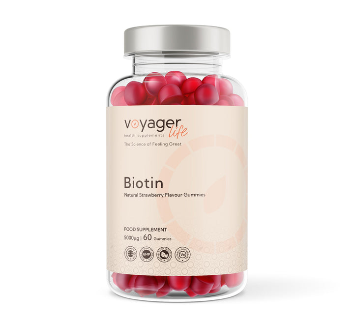 Biotin 5000ug - 60 Natural Strawberry Flavour supplement Gummies