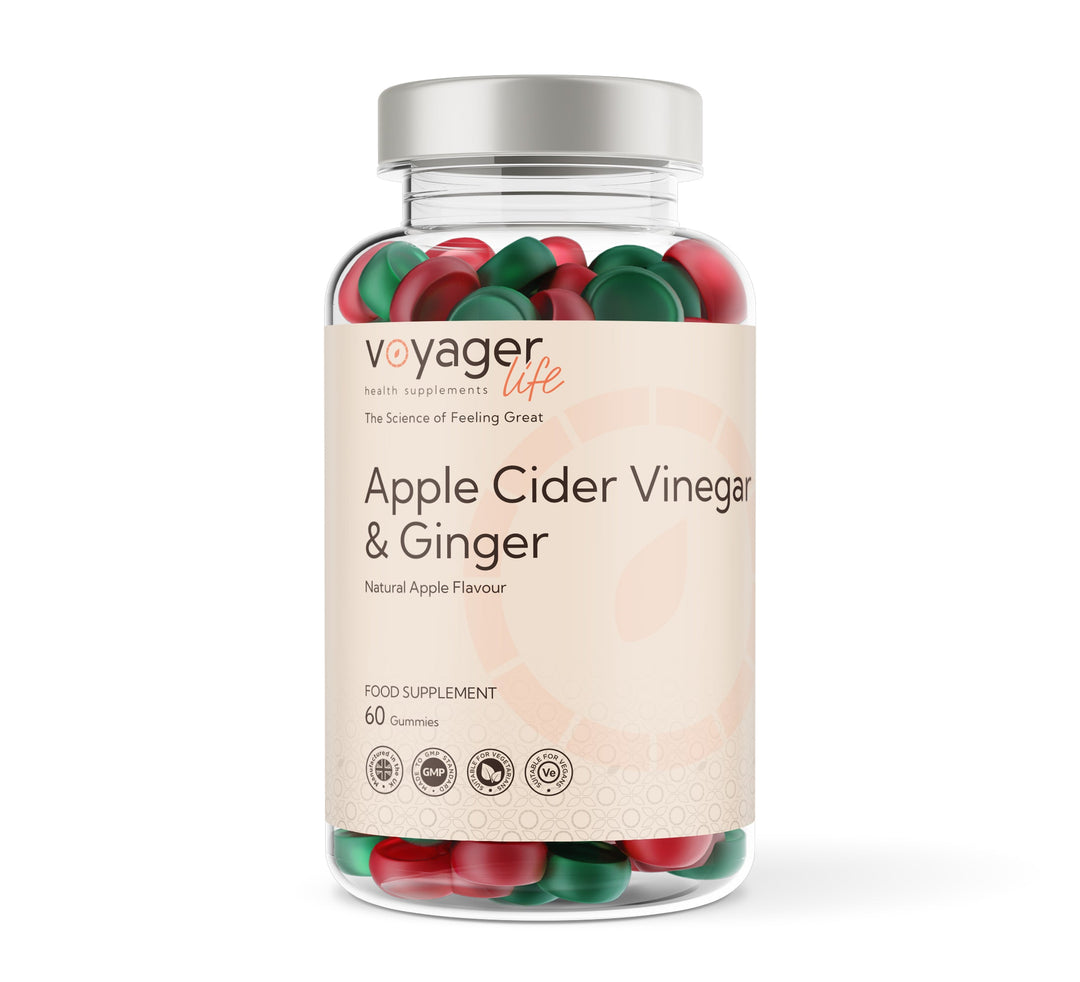 Apple Cider Vinegar & Ginger - 60 Natural Apple Flavour Gummies.
