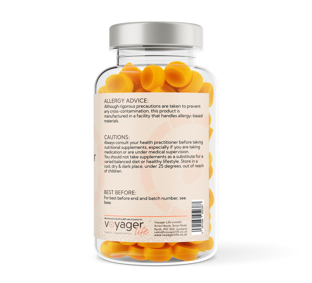 Turmeric & Ginger Supplement - 120 Orange Flavour Gummies