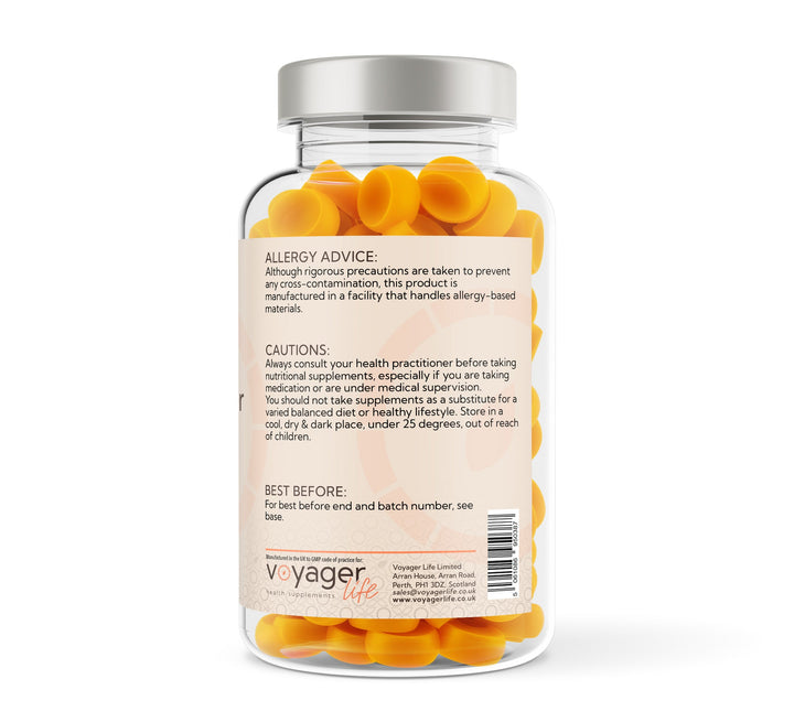 Turmeric & Ginger Supplement - 120 Orange Flavour Gummies