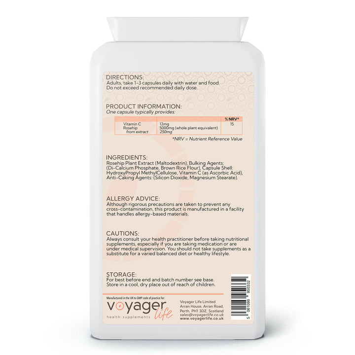 Rosehip Extract 5000mg & Vitamin C 120 Capsules