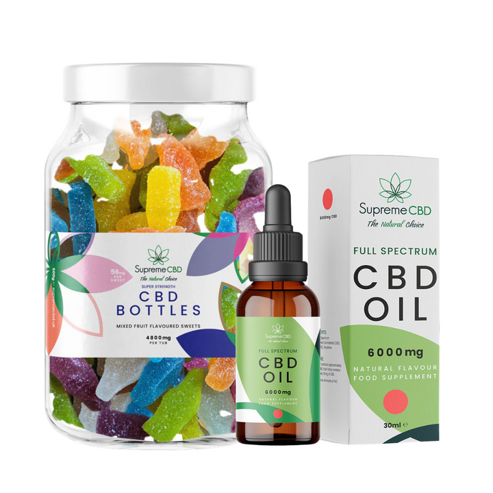 EXCLUSIVE: Super Strength CBD Bundle: 6000mg CBD Oil with FREE 4800mg Gummies