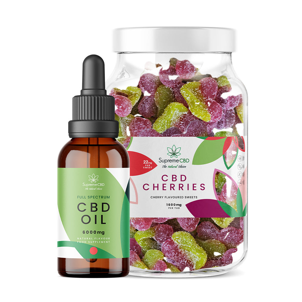 CBD Oil 30ml (6000mg) & Large CBD Gummies Bundle