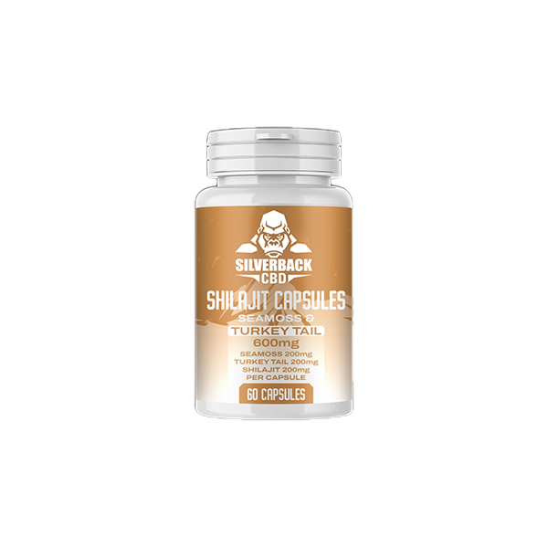 Silverback Wellness 600mg Seamoss & Turkey Tail Infused Shilajit Capsules - 60 Caps