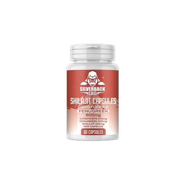 Silverback Wellness 600mg Cordyceps + Fenugreek Infused Shilajit Capsules - 60 Caps